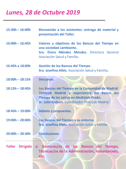 Jornada formativa sobre los Bancos del Tiempo