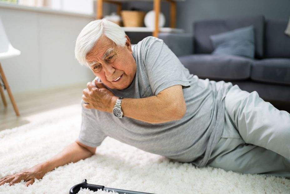 bigstock Elderly Senior Man Slip And Fa 381742685