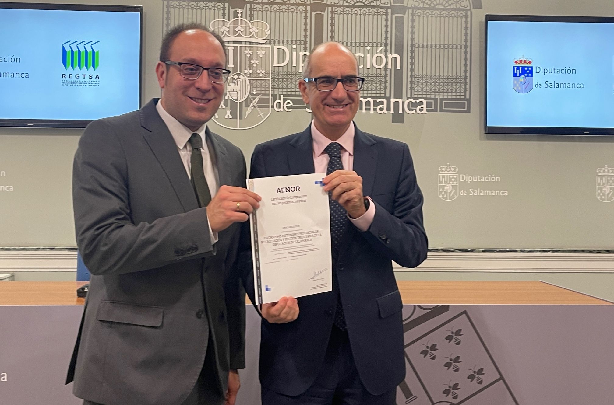 La Diputación de Salamanca, reconocida por AENOR como Organización Comprometida con los mayores (Diputación de Salamanca)