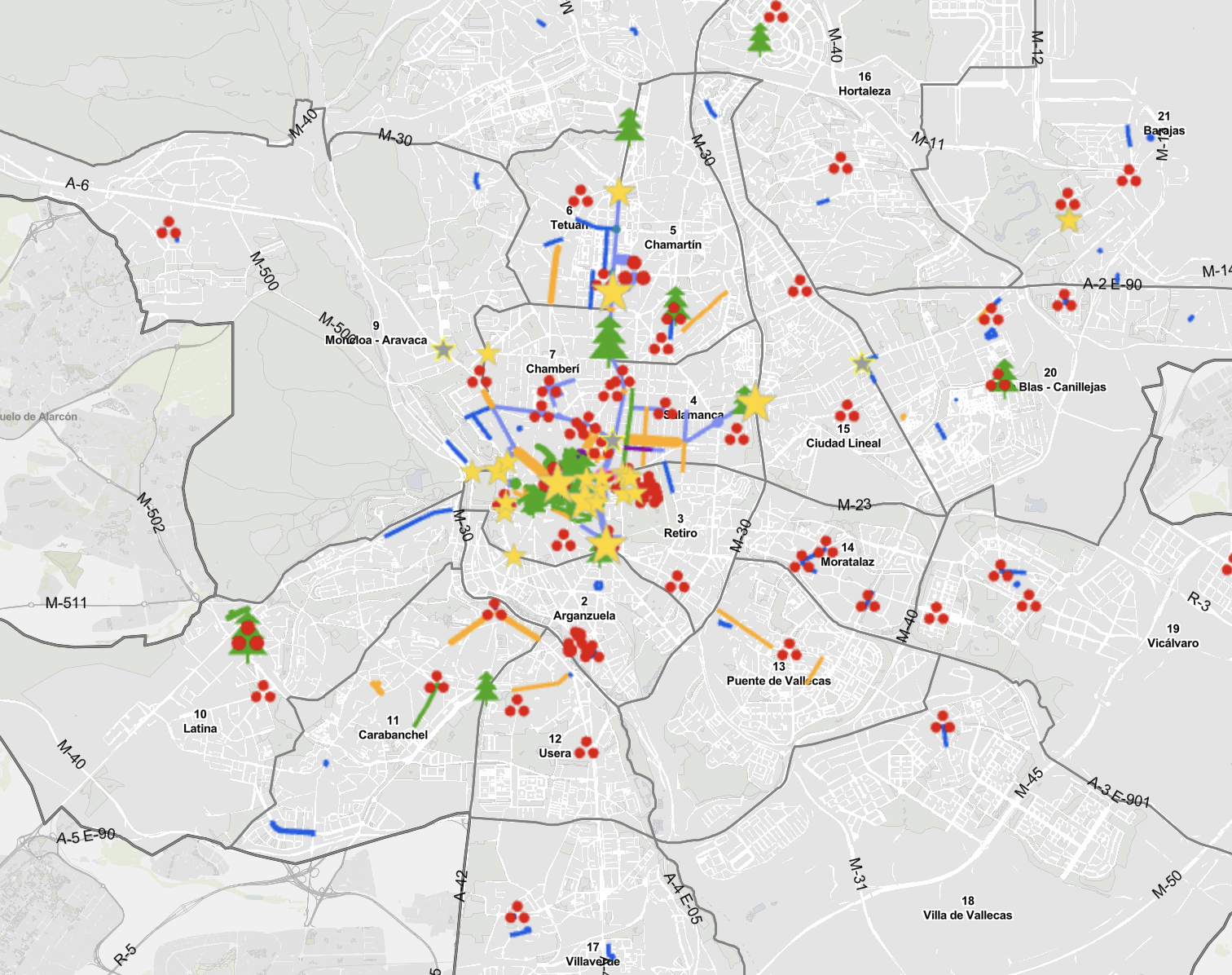 Mapa de las luces de Navidad en Madrid: recorre calle a calle la iluminación de la ciudad