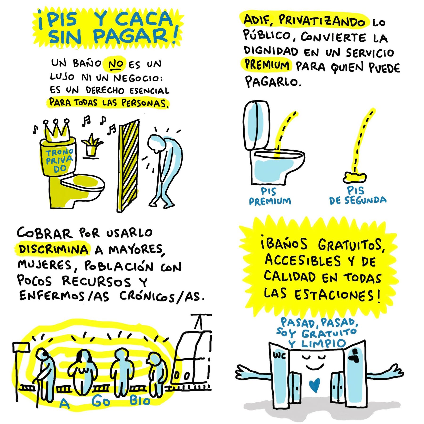 CECU lanza una campaña de firmas contra los baños de pago en las estaciones de tren