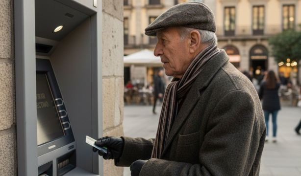 Pago de las pensiones, cajero Pago de las pensiones, cajero