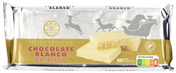 Turrón crujiente de chocolate blanco Flor de Navidad