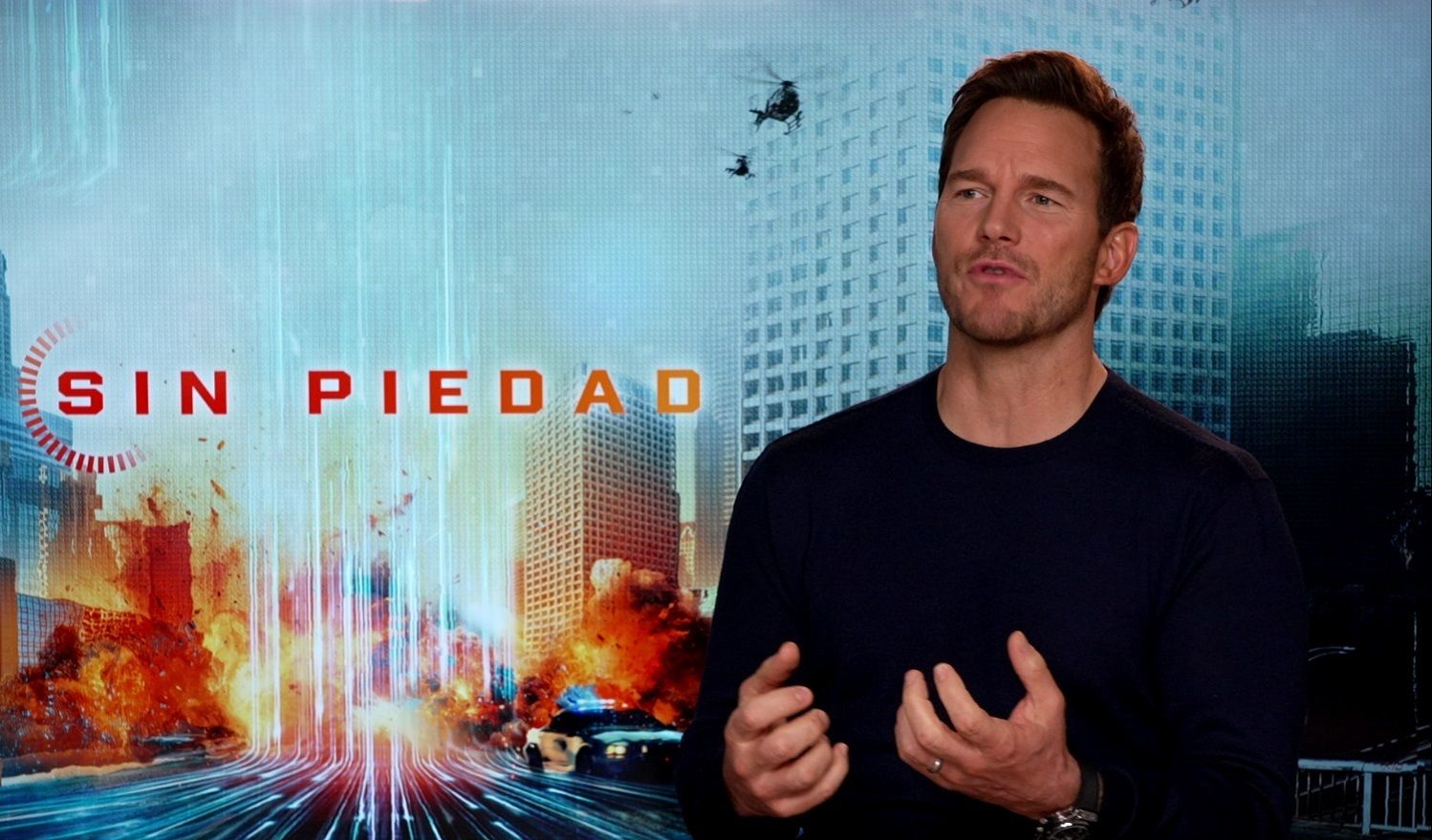 Chris Pratt cuestiona la justicia gobernada por la IA en 'Sin piedad'. Foto: Europa Press.