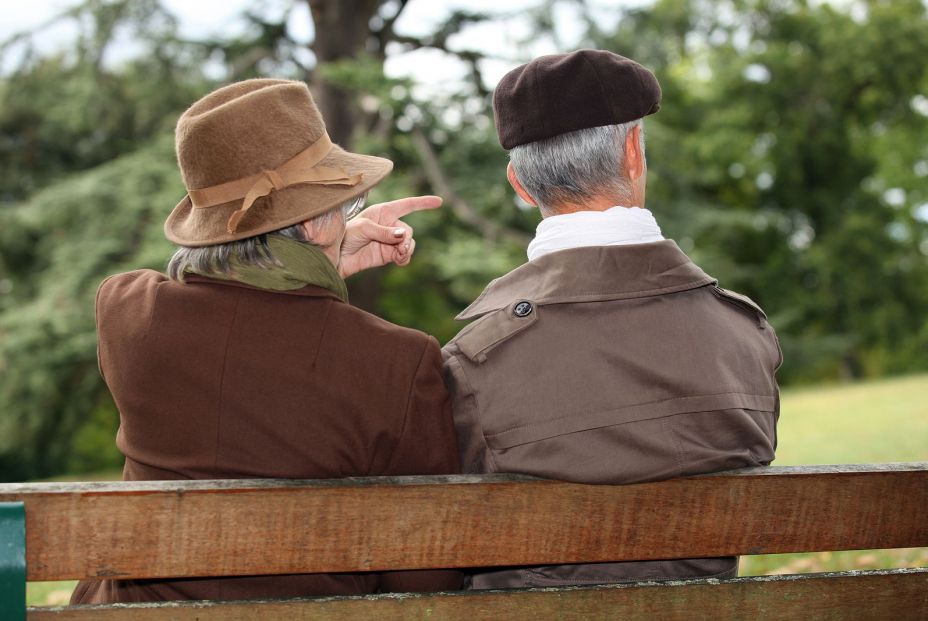 bigstock senior couple seated on a park 28011167