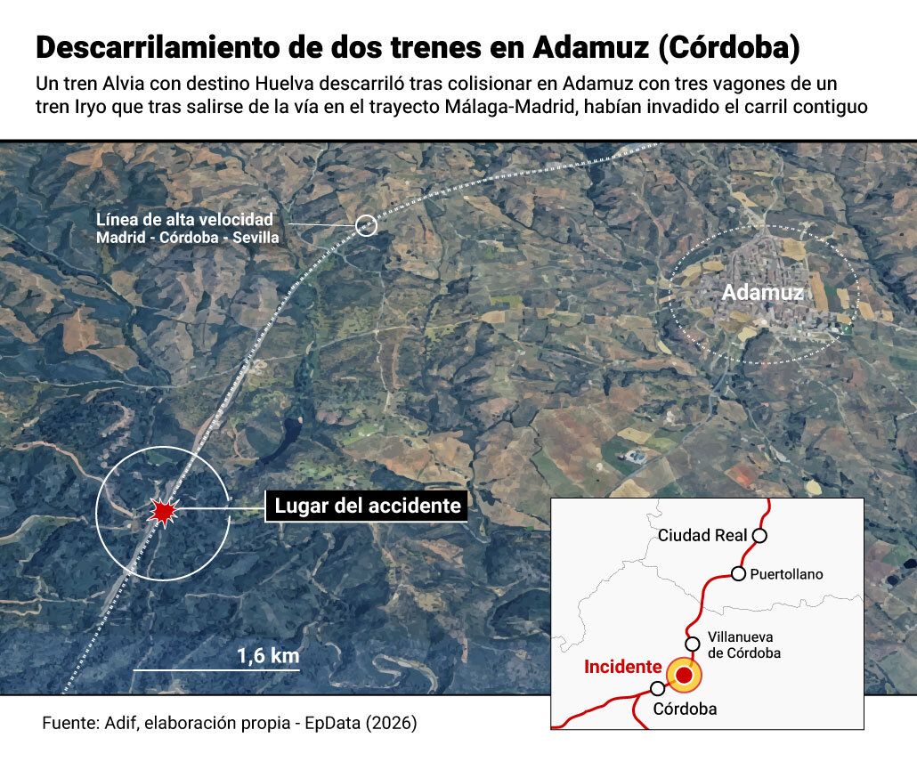 EuropaPress 7229057 infografia mapa detalles descarrilamiento dos trenes adamuz cordoba