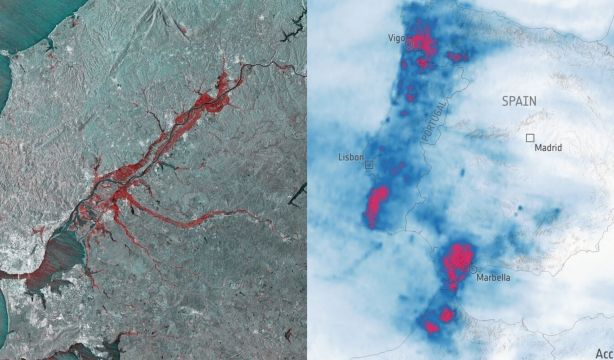 Satélites de la ESA muestran la intensidad de las lluvias en la Península en los últimos 15 días