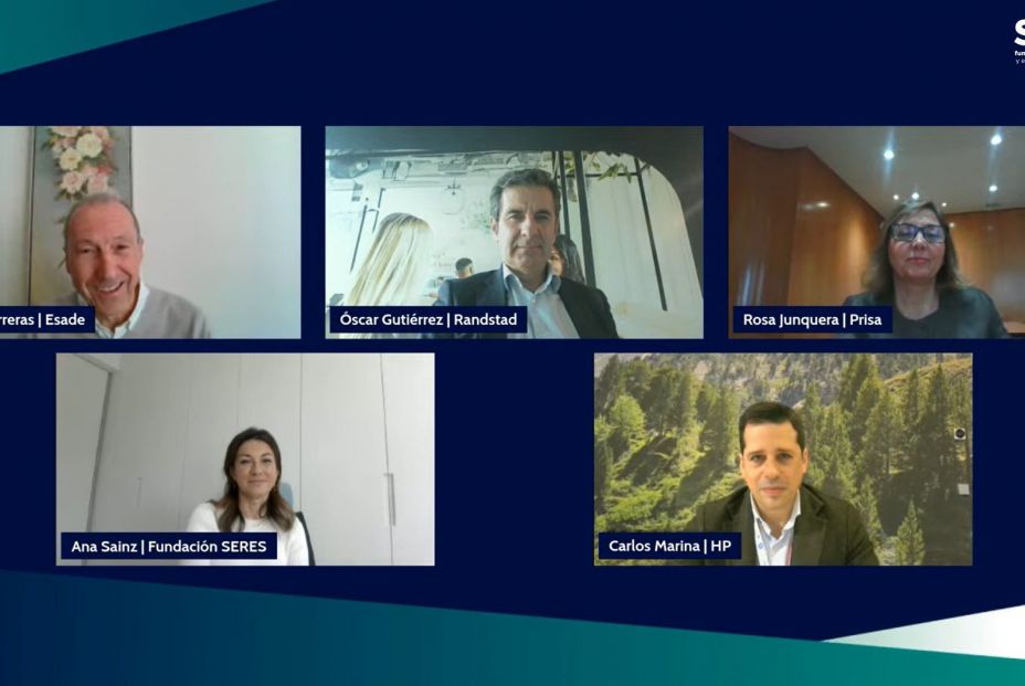 Sesión ‘Juventud y liderazgo intergeneracional en la empresa’, en el marco del Ciclo Esade - Fundación SERES. Fuente: Europa Press. Sesión ‘Juventud y liderazgo intergeneracional en la empresa’, en el marco del Ciclo Esade - Fundación SERES. Fuente: Europa Press.