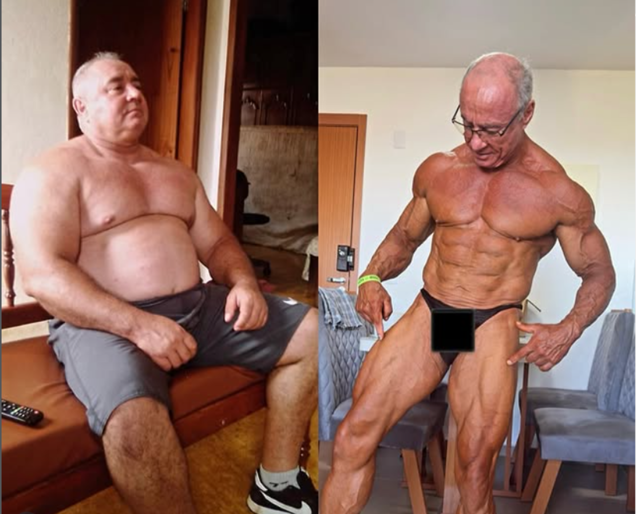 Tenía problemas de salud, bajó 80 kilos y se convirtió en el “abuelo fisicoculturista”