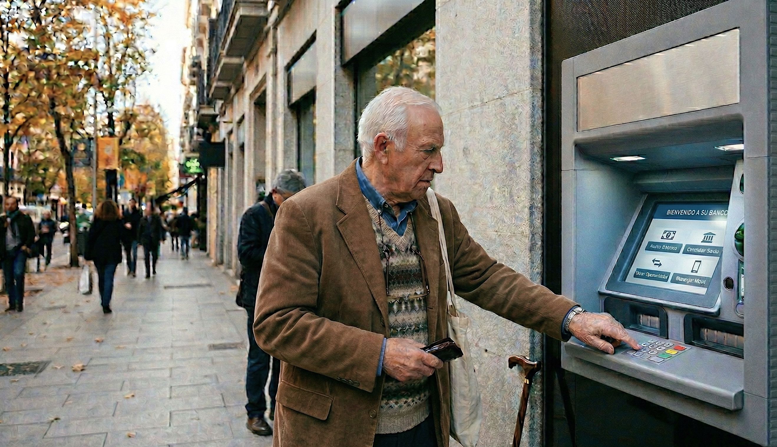 Cajero, cobro de pensión en cada banco