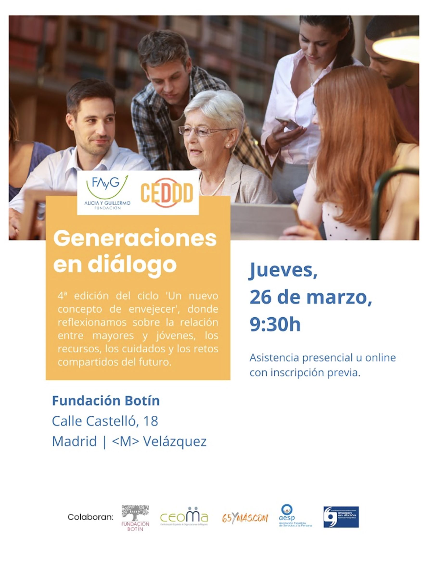 CEDDD y la Fundación Alicia y Guillermo celebran la IV jornada 'Generaciones en diálogo'