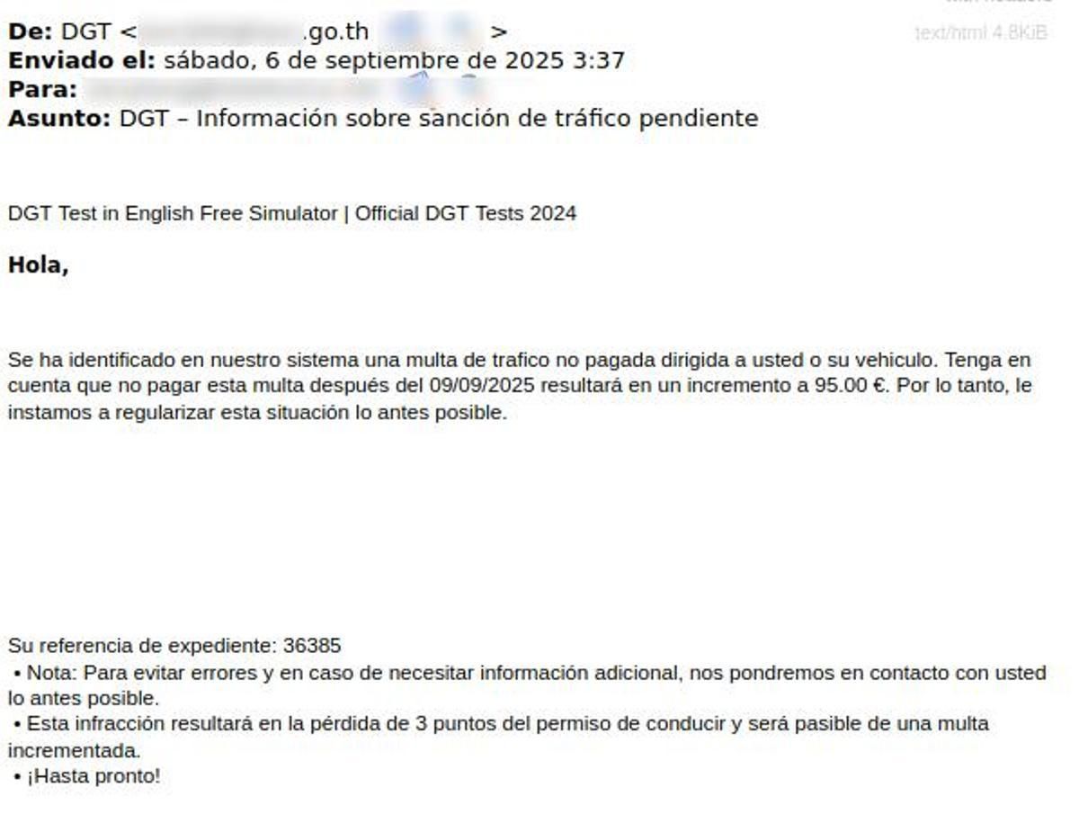 Cuidado: la Guardia Civil alerta de correos que suplantan multas de la DGT