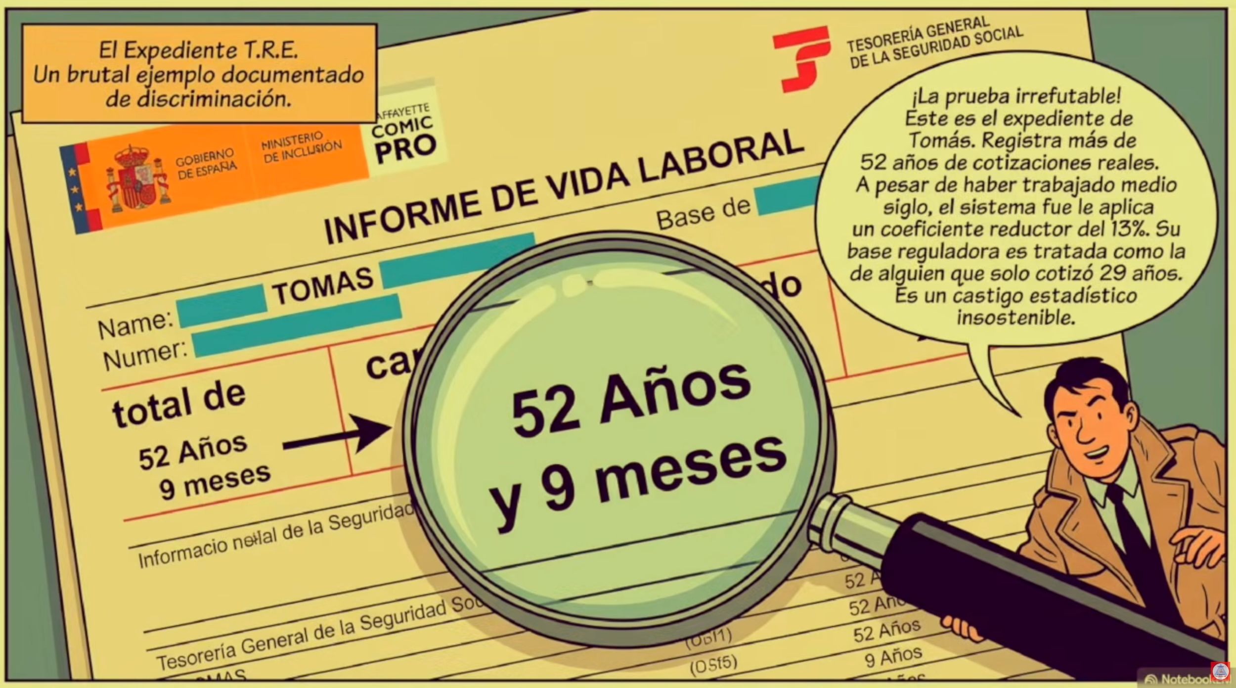 Asjubi40 publica un cómic que denuncia "el expolio en pensiones a toda una generación"