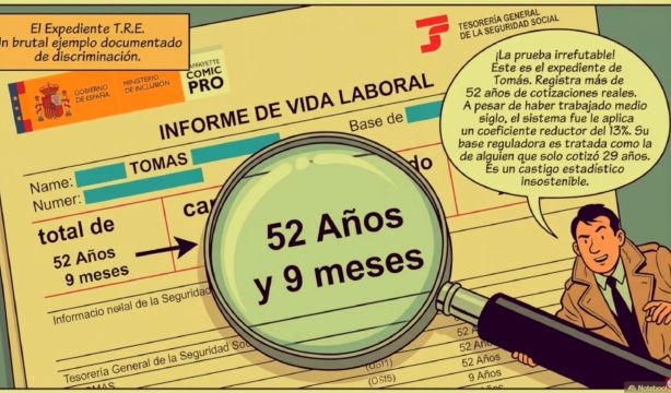 Asjubi40 publica un cómic que denuncia "el expolio en pensiones a toda una generación"