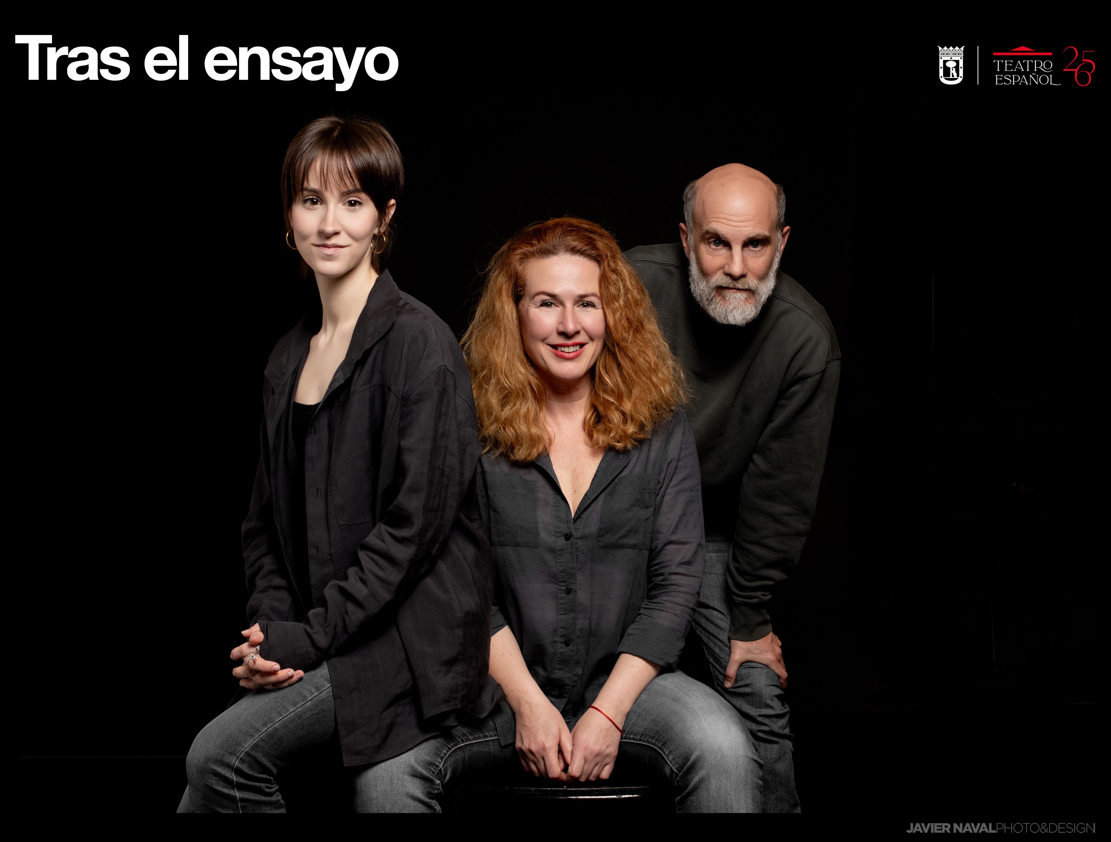 Elisa Hipólito, Lucía Quintana y Emilio Tomé. Fuente: Javier Naval / Teatro Español.