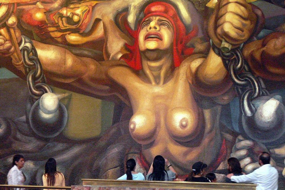 La Nueva Democracia, David Alfaro Siqueiros, mural, 1944, Palacio de Bellas Artes Ciudad de Méjico. 