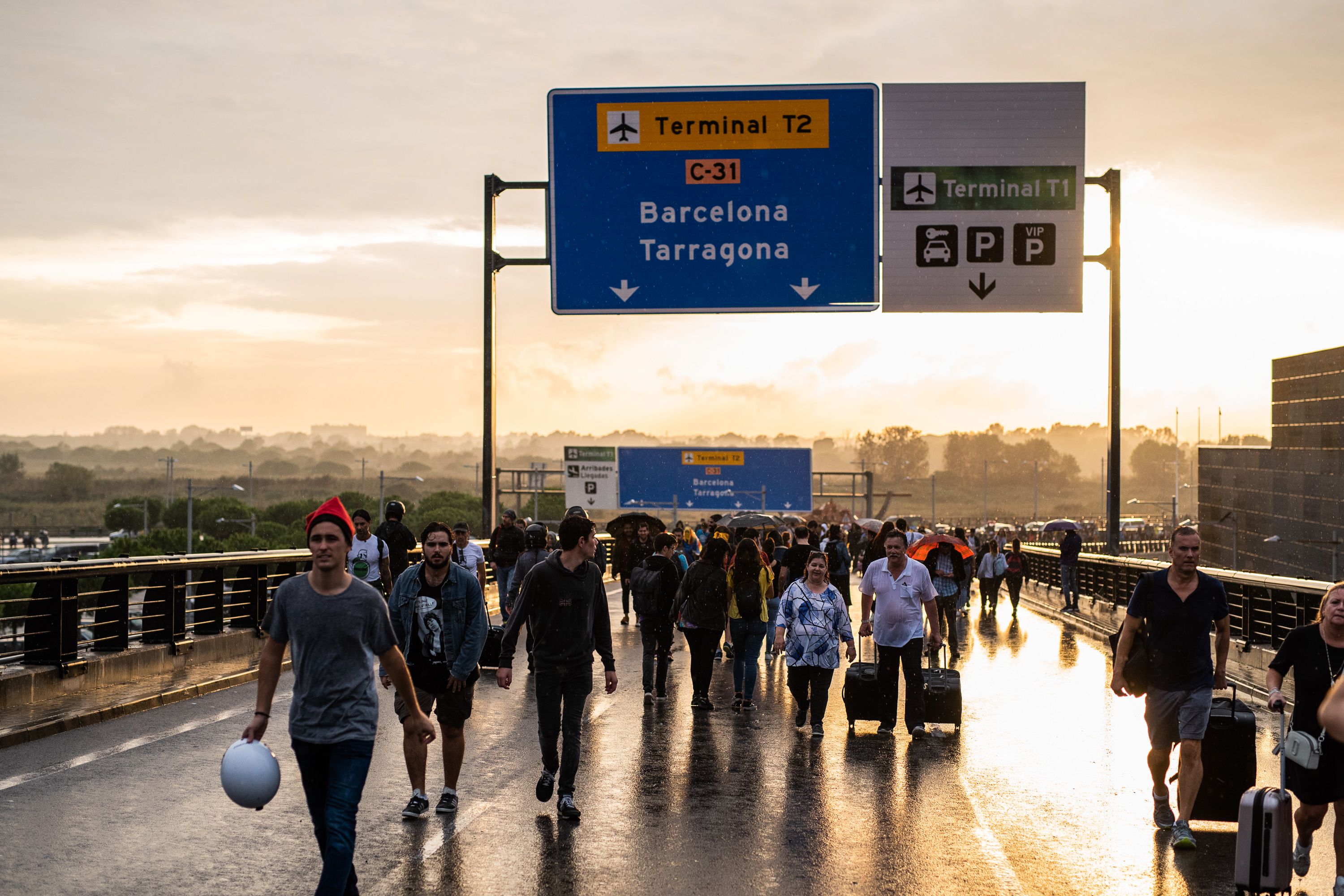 Protestas en el Aeropuerto de El Prat (Barcelona)