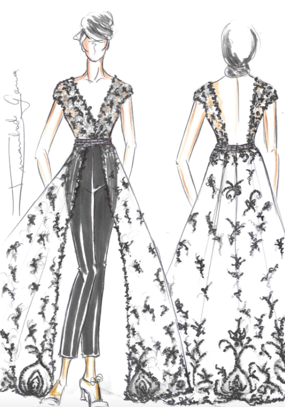 Boceto del diseño exclusivo para Antonela Roccuzzo Autor: Inmaculada García