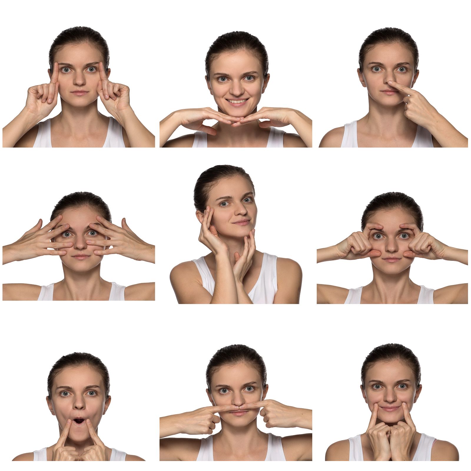 Ejercicios de yoga facial (bigstock)