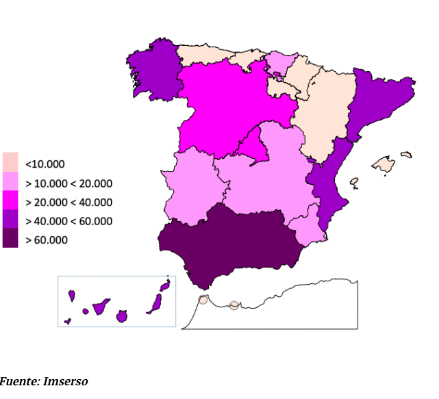 Mapa de las pensiones no contributivas