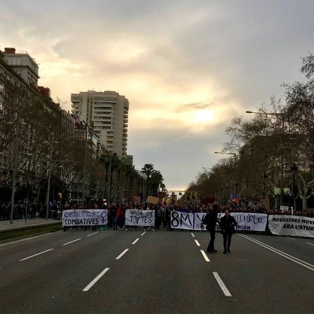 Movilizaciones del 8-M en Cataluña (2018).