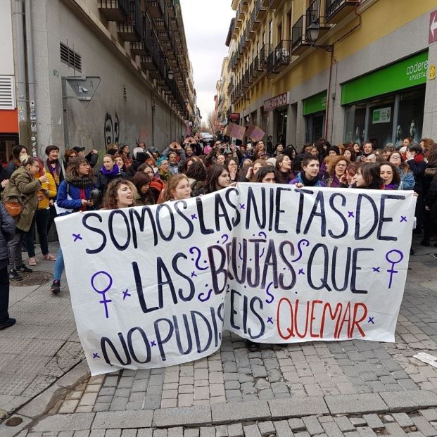 Concentración feminista por el 8-M en Madrid (2018).