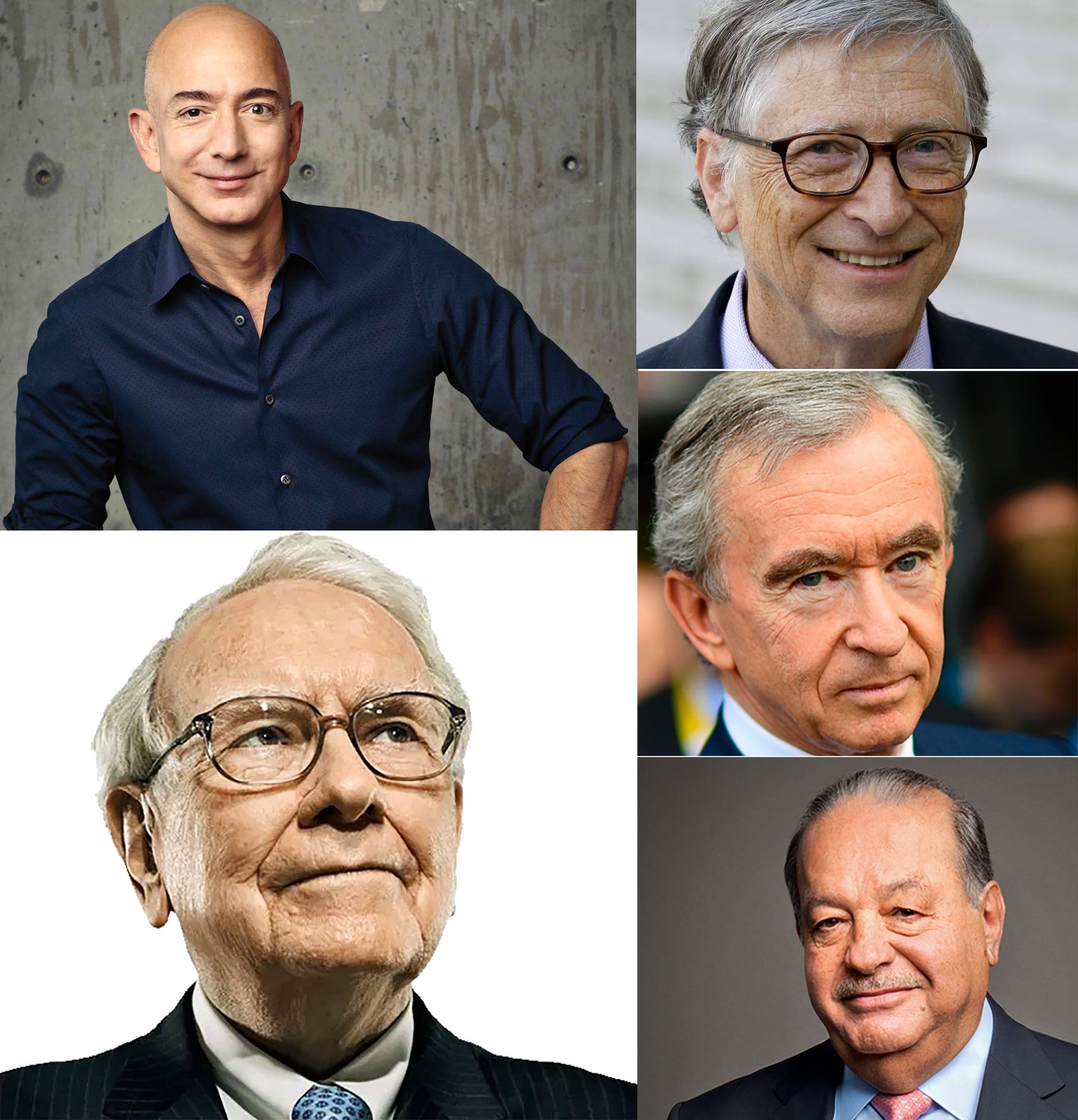 Los cinco más ricos del mundo suman 355 años