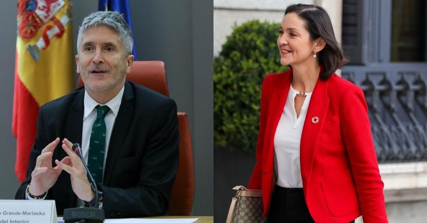 Montaje fotográfico de los ministros Grande Marlaska y Reyes Maroto Montaje fotográfico de los ministros Grande Marlaska y Reyes Maroto