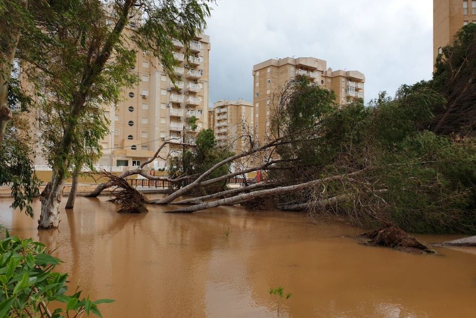 El temporal provoca daños materiales en Los Urrutias Los Nietos Playa Honda y La Manga (Cartagena)