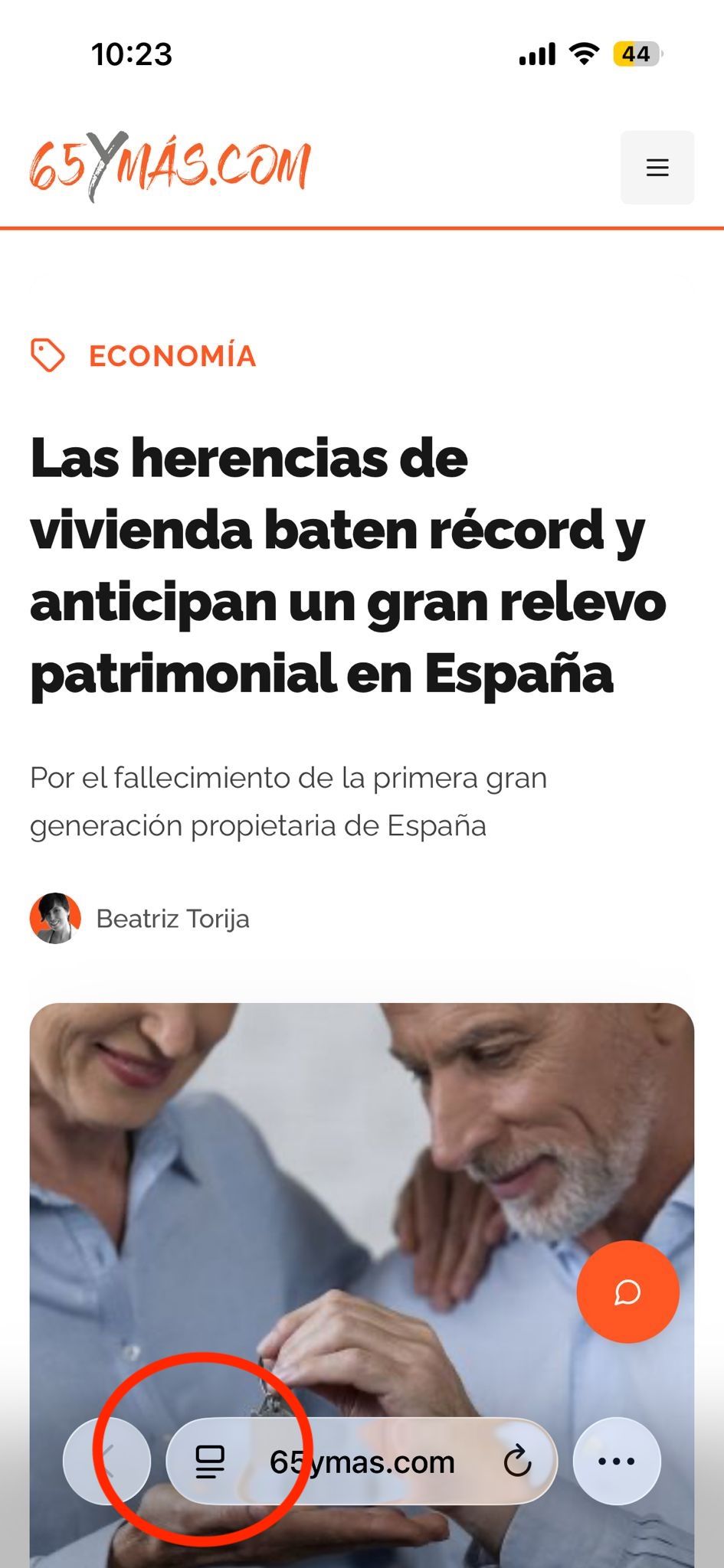 ¿Cómo ampliar el tamaño de la letra de la web de 65YMÁS?
