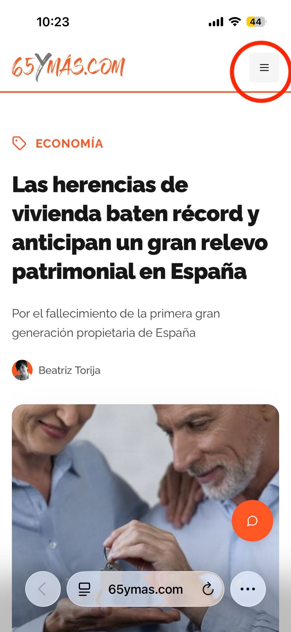 ¿Cómo ampliar el tamaño de la letra de la web de 65YMÁS?
