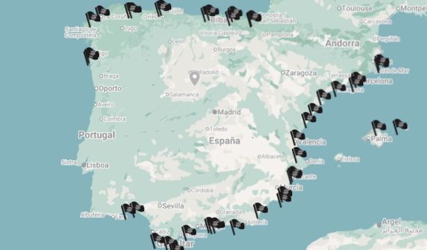 El mapa de las playas de España con bandera negra