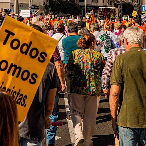 pensionistas pancarta todos somos pensionistas madrid 1