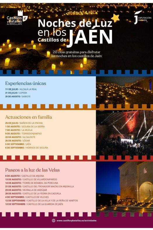 EuropaPress 7653798 cartel programa noches luz castillos jaen EuropaPress 7653798 cartel programa noches luz castillos jaen