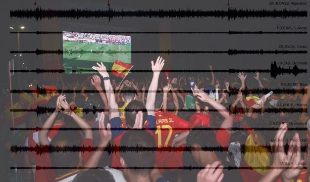 Los sismómetros registran las vibraciones tras el gol de España en la final del Mundial