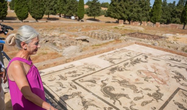 Los mosaicos de la Ínsula de Neptuno de Itálica recuperan su esplendor tras su restauración (Fuente: Europapress)
