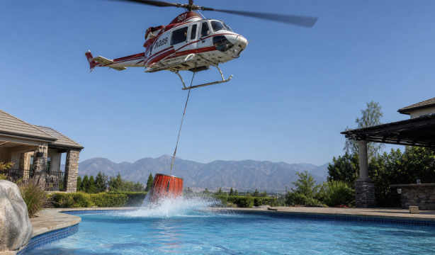 ¿Puede un helicóptero de incendios coger agua de tu piscina? Esto dice la ley