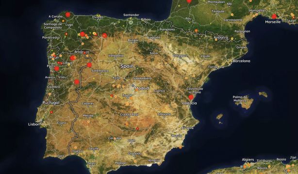 El mapa de la NASA que permite seguir en tiempo real los incendios activos en España