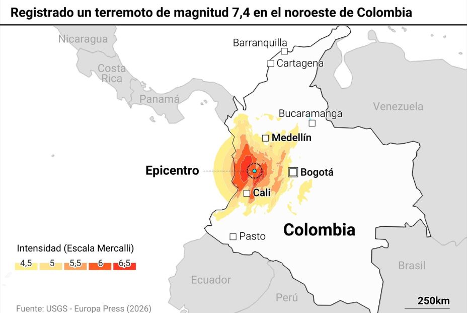 EuropaPress 7708725 mapa localizacion terremoto colombia servicio geologico estados unidos usgs EuropaPress 7708725 mapa localizacion terremoto colombia servicio geologico estados unidos usgs