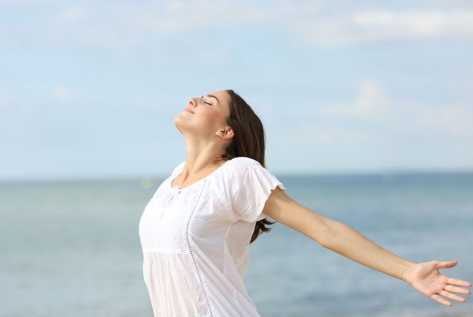 bigstock relaxed woman breathing fresh 398442935