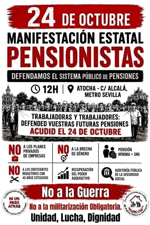 cartel manifestacion pensionista 24 octubre cartel manifestacion pensionista 24 octubre