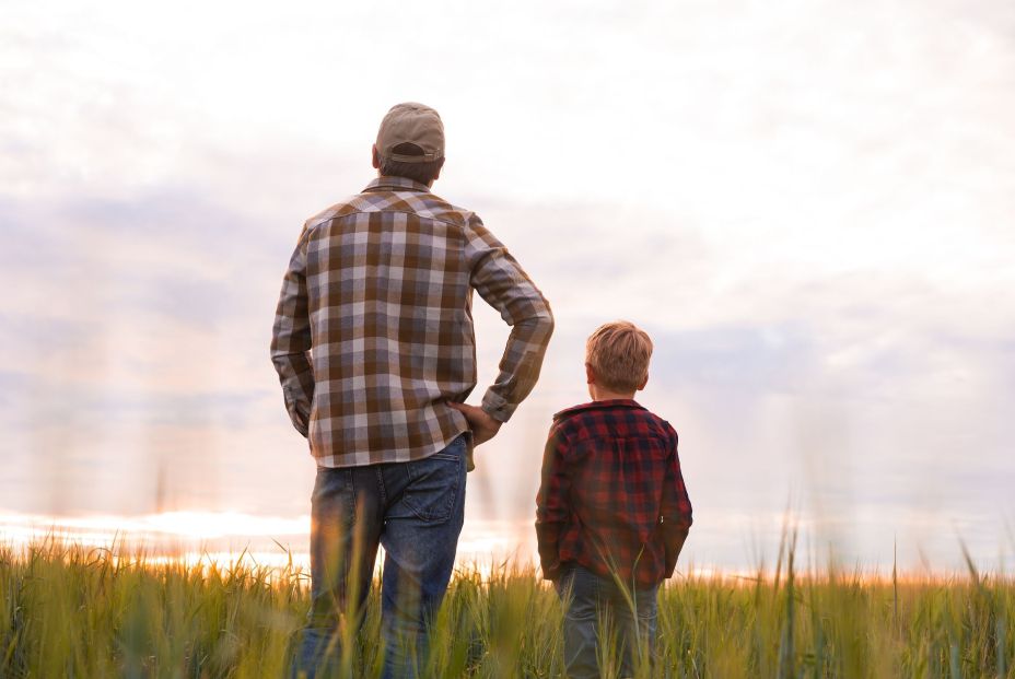 bigstock farmer and his son in front of 469495391 bigstock farmer and his son in front of 469495391