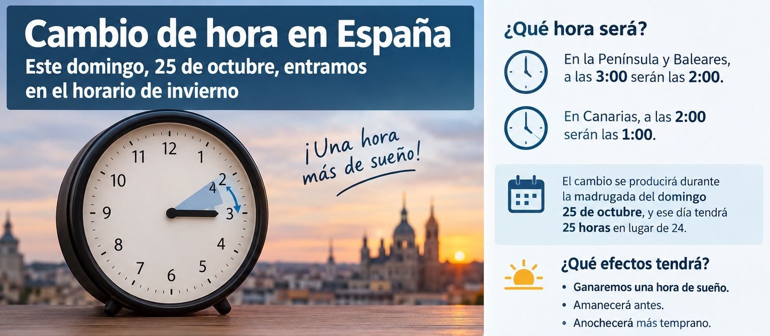 Cambio de hora en España Cambio de hora en España