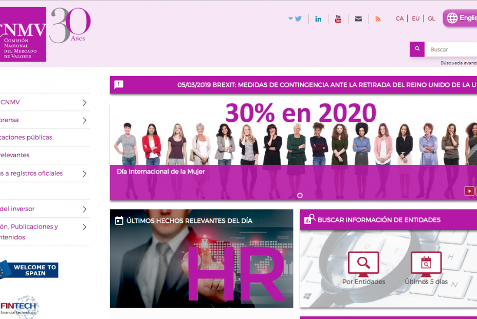 Web de la CMV el 8M