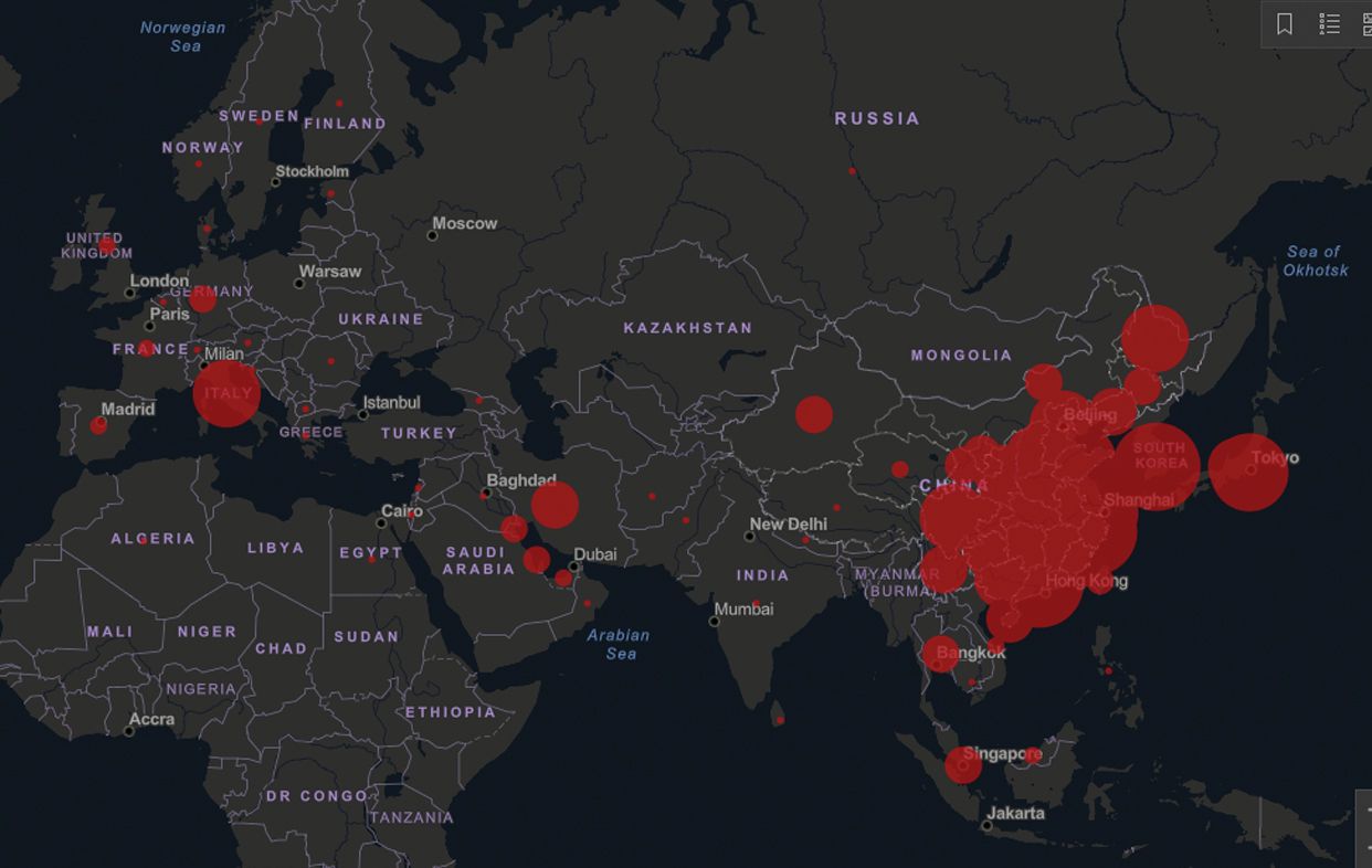Mapa del coronavirus en tiempo real: así se propaga la epidemia por el mundo
