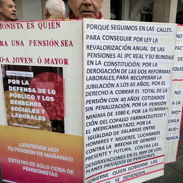 Pensionista cartel reivindicativo - Coespe 