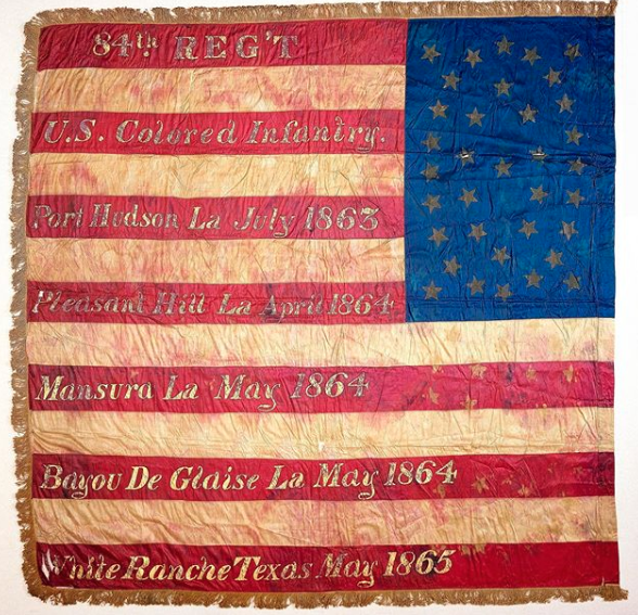  bandera del 84º Regimiento de Infantería de Tropas de color de los Estados Unidos durante la Guerra Civil 