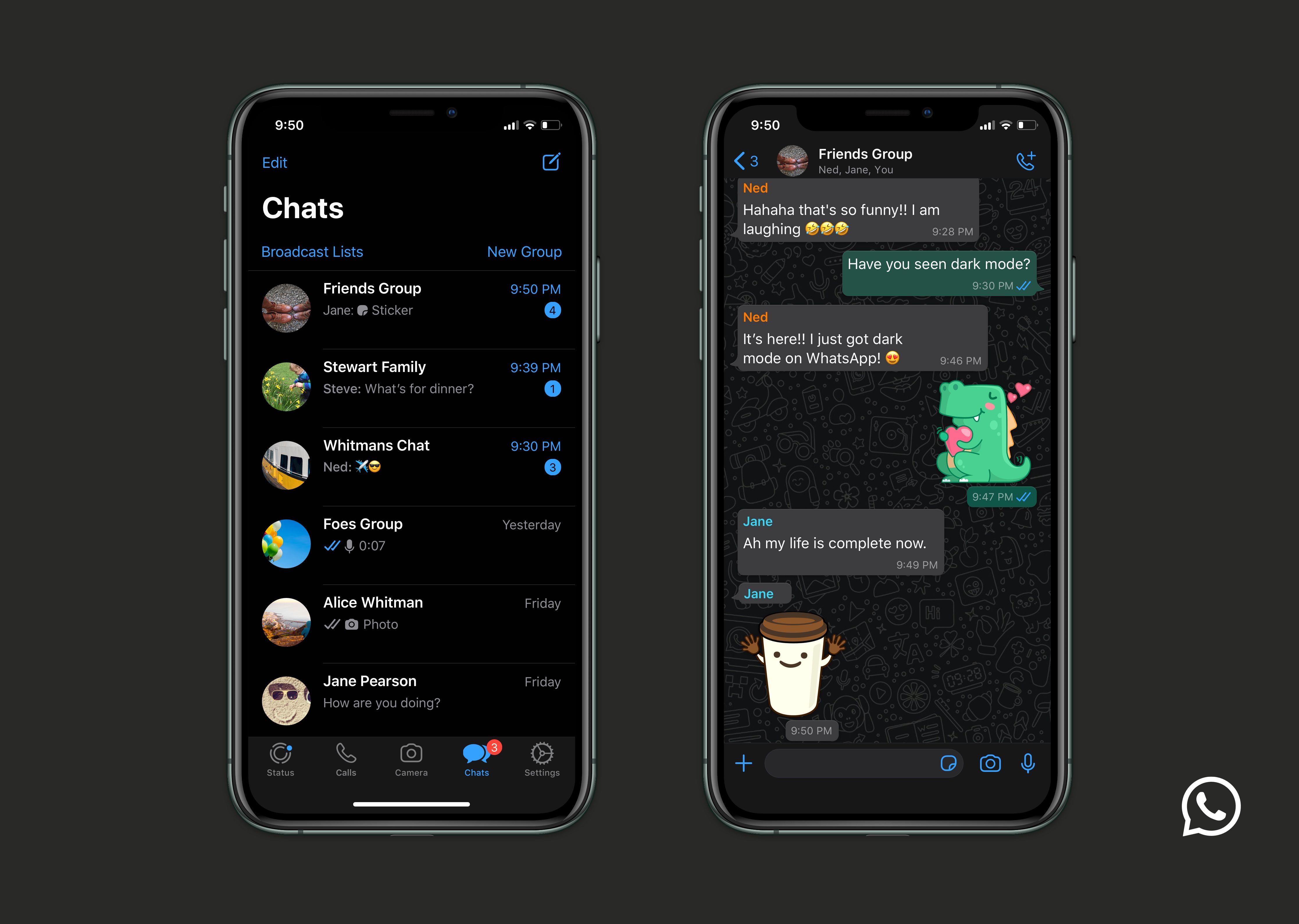 Modo oscuro de WhatsApp disponible en Android e iOS