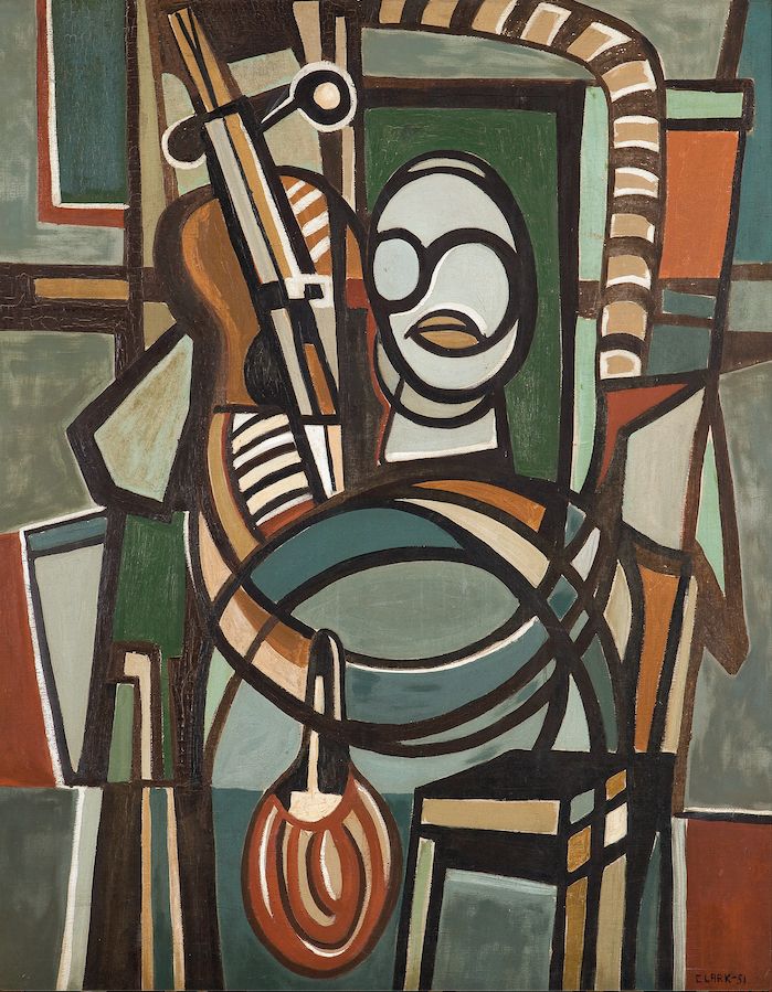 Guggenheim Bilbao exhibe la experimentación vanguardista entre figura y abstracción de Lygia Clark-Lygia Clark El violonchelista (O Violoncelista), 1951