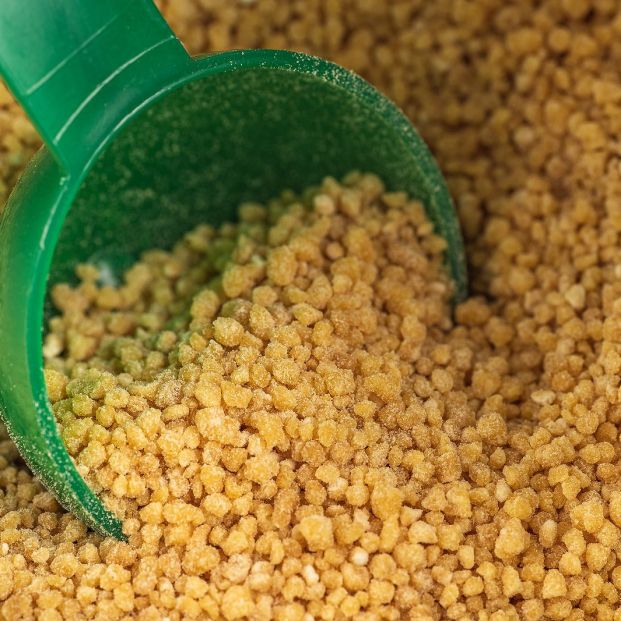 La lecitina de soja puede presentar en forma granulada